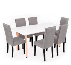 Leziter Verona 150 6+1 étkező garnitúra fehér-szürke (LN-102-15090-RE_LKE-GR_6) - everyo