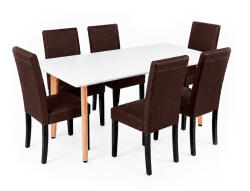 Leziter Verona 150 6+1 étkező garnitúra fehér-barna (LN-102-15090-RE_LKE-BR_6) - everyo