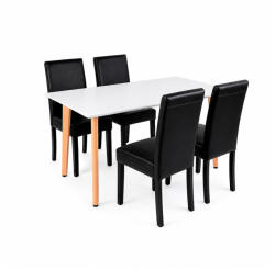 Leziter Verona 120 4+1 étkező garnitúra fehér-fekete (LN-102-12070-RE_LKE-BL_4) - everyo