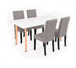 Leziter Verona 150 4+1 étkező garnitúra fehér-szürke (LN-102-15090-RE_LKE-GR_4) - everyo