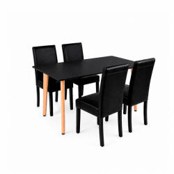 Leziter Verona 120 4+1 étkező garnitúra fekete-fekete (LN-102-12070-RE-BL_LKE-BL_4) - everyo