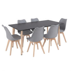 Leziter Silla 150 6+1 étkező garnitúra fekete-szürke (LN-102-15090-RE-BL_DA232AG_6) - leziteronline