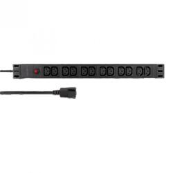 LogiLink Prelungitor PDU 19" 1U IEC C14 la 12 x C13 1.8m Negru, Logilink PDU12A1 (PDU12A1)