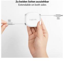 LogiLink Cablu USB 2.0 type C T-T 1m retractabil Alb, Logilink CU0501 (CU0501)