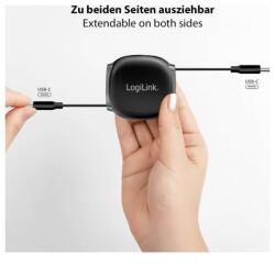 LogiLink Cablu USB 2.0 type C T-T 1m retractabil Negru, Logilink CU0500 (CU0500)