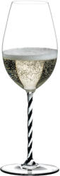 Riedel Pahar Champagne Wine Glass Black and WHITE Twisted Fatto a Mano Riedel (RD490028BWT) Pahar