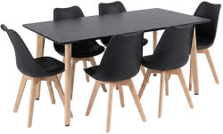 Leziter Silla 150 6+1 étkező garnitúra fekete-fekete (LN-102-15090-RE-BL_DA232AB_6) - leziter