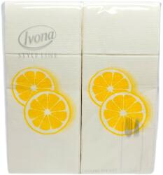  IVONA, салфетки с джоб за прибори Style Line, бели с цитрусов дизайн, 40 бр