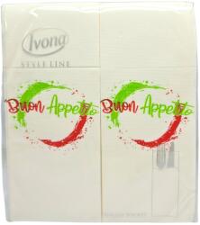  IVONA, салфетки с джоб за прибори Style Line, кремави с дизайн Buon Appetito, 40 бр