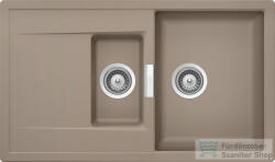 SCHOCK Mono D-150 CRISTADUR® Twilight 860 x 510 mm, gránit kompozit konyhai mosogató, Taupe szürke MOND150TWIL (MOND150TWIL)