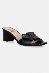 Love Moschino női bőr sarkú papucs - fekete Női 36