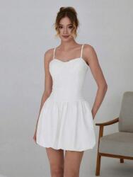 Shein Fehér Klasszikus Ruha Mini Vállpántos Nyakkivágással Szív Gömb Shein XL