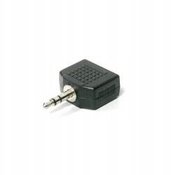  Audio elosztó, Jack (3, 5 mm) M 2x Jack (3, 5 mm) F, sztereó, fekete (8590274246492)