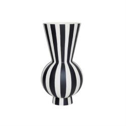 OYOY Living Design Бяла/черна глинена ръчна изработка ваза (височина 28 cm) Toppu - OYOY Living Design (L301173)