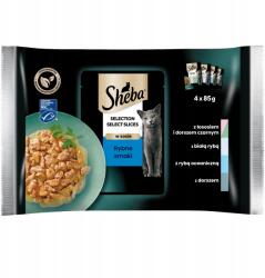 Sheba Selection nedves macskaeledel hal ízű szósz tasak 4x85 g