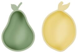 OYOY Mini Жълти/зелени силиконови детски купички 2 бр. Lemon & Pear - OYOY Mini (M107409)
