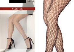 Marilyn Necc harisnyanadrág geometrikus mintával Marilyn Charly E04 fekete Black 1/2 (rajstopy retro z geometrycznym wzorem)