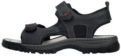 Rieker Sandale barbati, negru, sport, piele ecologica, cu talpa joasa, Rieker 25055-00-Negru (Marime: 45) (25055-00-Negru-45)