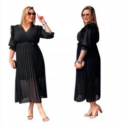 Cavaricci Ruha Maxi Nagy Méret Plus Size Női Cavaricci Pliszírozott Fekete (Su-07)