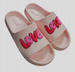 CLEVE Női flip-flop papucs Cleve rózsaszín Love felirattal - 38-as méret (5901756536797)