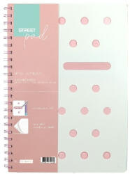 STREET Pad Spirálfüzet A/4 vonalas 100 Lapos Pasztell Rózsaszín (V010429234)