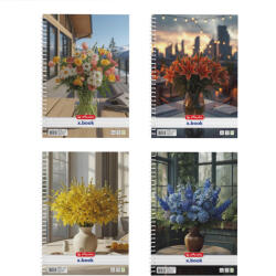Herlitz Spirálfüzet A/4 70 Lapos Vonalas Flower Vegyes Minták (H400212874)
