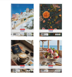 Herlitz Spirálfüzet A/5 80 Lapos Sima Vegyes Minták (H400201500)