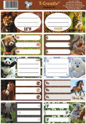 T-Creativ Füzetcímke 10 Darab/Ív Animals (N13050TAN)