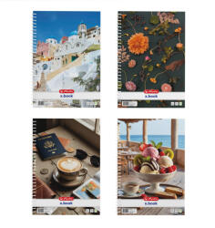 Herlitz Spirálfüzet A/4 70 Lapos Sima Vegyes Minták (H400201495)