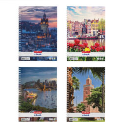 Herlitz Spirálfüzet A/4 70 Lapos Vonalas City Vegyes Minták (H400212873)
