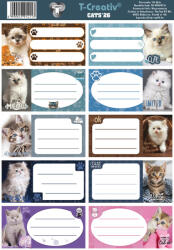 T-Creativ Füzetcímke 10 Darab/Ív Cats (N13050TCA)