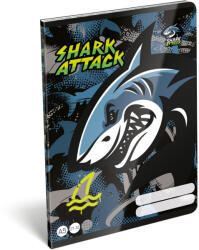 LIZZY Füzet Tűzött A/5 Négyzetrácsos 27-32 32 Lapos Shark Attack (I7500171007)