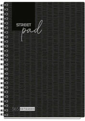 STREET Pad Spirálfüzet A/5 vonalas 100 Lapos Fekete (V0102943)