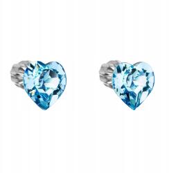 Evolution Group Ezüst fülbevaló Swarovski kristállyal, kék szív 31139.3 (31432)