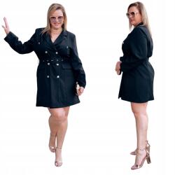 Cavaricci Ruha Plus Size Női Cavaricci Blézer Gombok Elegáns Fekete (Su-22)