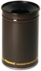 Flamex Biztonsági papírkosár Flamex 13L barna lakkozot(fedél fekete) (SCH-103371250)
