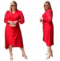 Cavaricci Ruha Plus Size Női Cavaricci Nagy Méretek Elegáns Maxi Piros (Su-19)