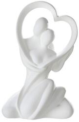  Gyönyörű kerámia páros szobor krém színben szívvel 27cm (30238)