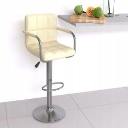 VidaXL Forgó bárszék, krémszínű, műbőr 48 x 47 x (90-111) cm (334587)