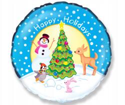 Flexmetal Fólia lufi Happy Holidays 45cm Karácsonyi Dekoráció