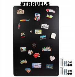  Fém mágneses tábla Travels 60x100cm fekete fali XXL mágnesek (Tablica na magnesy z podróży TRAVELS 60x100cm)