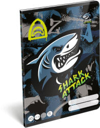 LIZZY CARD Cápás tűzött füzet A/5, 32 lap vonalas 3. osztály (12-32), Lizzysuli, Shark attack (LIZ-7500169007)