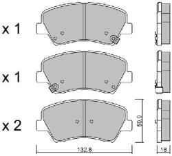 AISIN set placute frana, frana disc AISIN Premium ADVICS by BPHY-1006 (BPHY-1006)