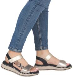 Remonte Sandale dama din piele naturala, Remonte D3J50-90, gri metal