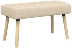 vidaXL Banca cu tapitare canelata Crem 80 x 40 x 46 cm Tesatura GartenMobel Dekor (42038480)
