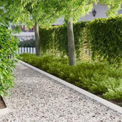 vidaXL Margine pentru gazon 50 pcs 100 x 12 cm Otel Alb GartenMobel Dekor (8008525)
