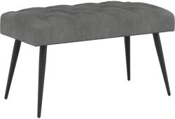 vidaXL Banca cu butoane capitonate Gri închis 80 x 40 x 46 cm Catifea GartenMobel Dekor (42038558)