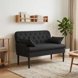 vidaXL Canapea cu capitonaj butonat Negru 111 x 68 x 80 cm Tesatura GartenMobel Dekor (42041798)