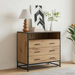 vidaXL Dulap cu sertare 3-Drawer Stejar artizanal 70 x 41 x 70 cm GartenMobel Dekor (8010307) Comoda
