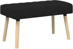vidaXL Banca cu tapitare canelata Negru 80 x 40 x 46 cm Tesatura GartenMobel Dekor (42038475)